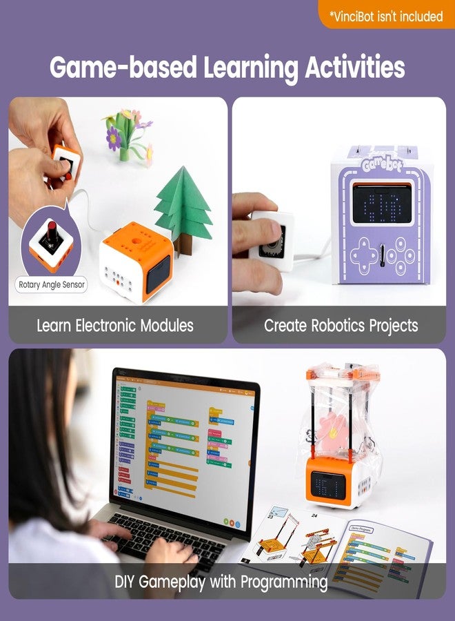 Matatastudio Inventor Kit for VinciBot Coding Robot, Electronic STEM Kit with programmable Module to Learn Programmable Electronic Projects for School Classroom Kids Ages 8+ - Image 4
