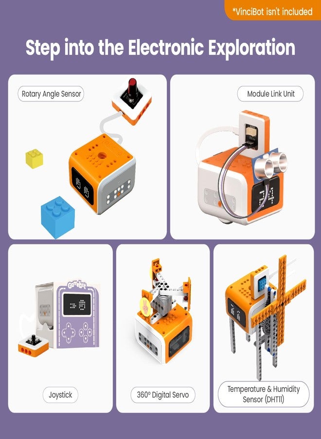 Matatastudio Inventor Kit for VinciBot Coding Robot, Electronic STEM Kit with programmable Module to Learn Programmable Electronic Projects for School Classroom Kids Ages 8+ - Image 2