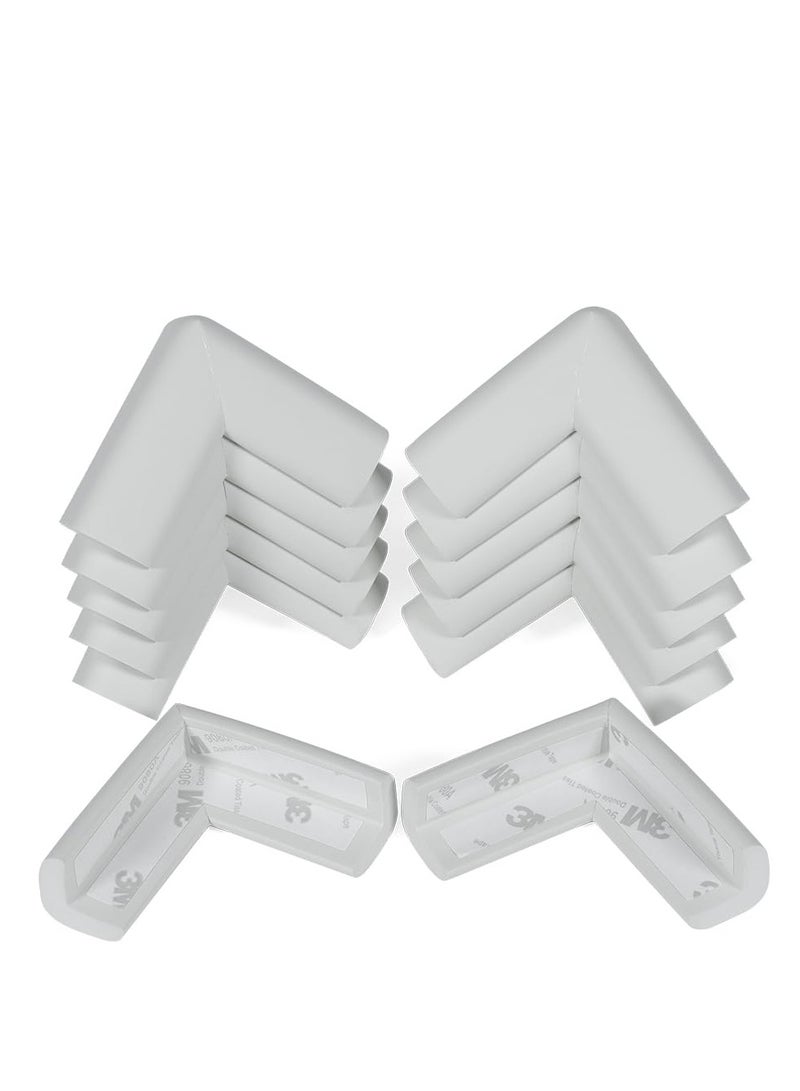 StickGuard Self Adhesive Table Corner Protectors (12 Pack), Pre Taped Baby Safety Corner Guards for Sharp Edges, Soft Edge Bumpers, Childproof Cushioning for Furniture, Desks, Coffee Tables - White - Image 3