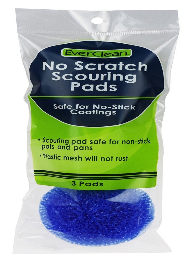 EVERCLEAN 3 Pack Non-Scratch Scouring Pad - Plastic Mesh Scourers Safely Clean Glass, Nonstick Cookware & Bakeware - 3-1/2" in Diameter Assorted Colors (6225.0)