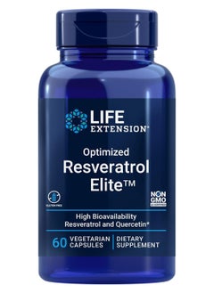 Life Extension Optimized Resveratrol Elite Highly Bioavailable Trans Resveratrol Supplement Nongmo 60 Vegetarian Capsules  - Image 1