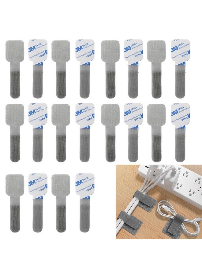 Serplex® 20Pcs Self Adhesive Nylon Cable Organizer Straps, 3.54" Reusable Hook & Loop Cord Ties, Under Desk Cord Holders for USB Cables, Power Cords, Wires, Multipurpose Wire Clip for Office Home - Image 1