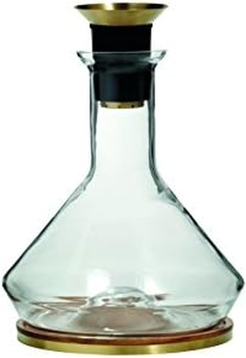 RBT Decanter with Wood Coaster and Micro-Perforated Aerator,Clear - Image 1