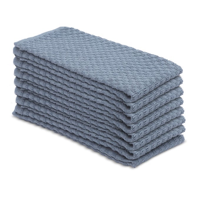 GREY KITCHEN TOWELS 100 COTTON TERRY TEA TOWELS FOR CLEANING DRYING AND HIGHLY ABSORBENT KITCHEN DISH CLOTH FOR BAR CLEANING 8 PACK 15 X 25 INCHES