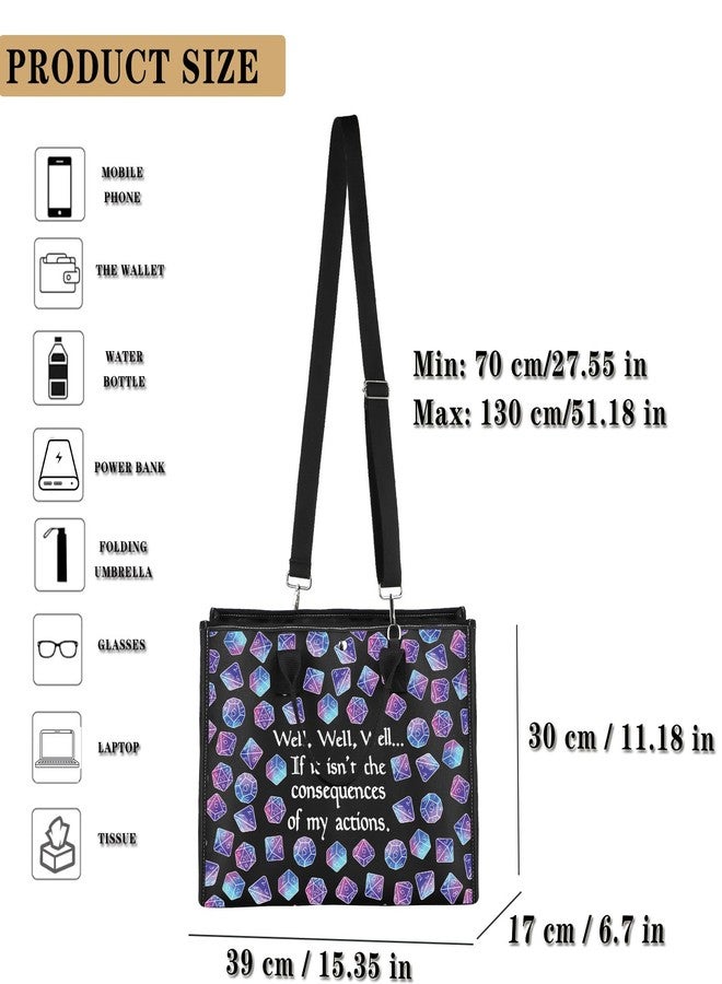 GJTIM DandD Gift Role Playing Games Gift Dice Pouch DandD Accessory Shoulder Bag Games Canvas Tote Bag for RPG Gamer (MY Action LT) - Image 4
