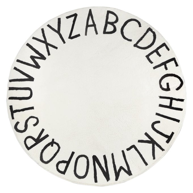 ROUND KIDS PLAY RUG ALPHABET NURSERY AREA RUG EXTRA LARGE SOFT CRAWLING PLAY MAT FOR CHILDREN TODDLERS BEDROOM 71 INCH BEIGE