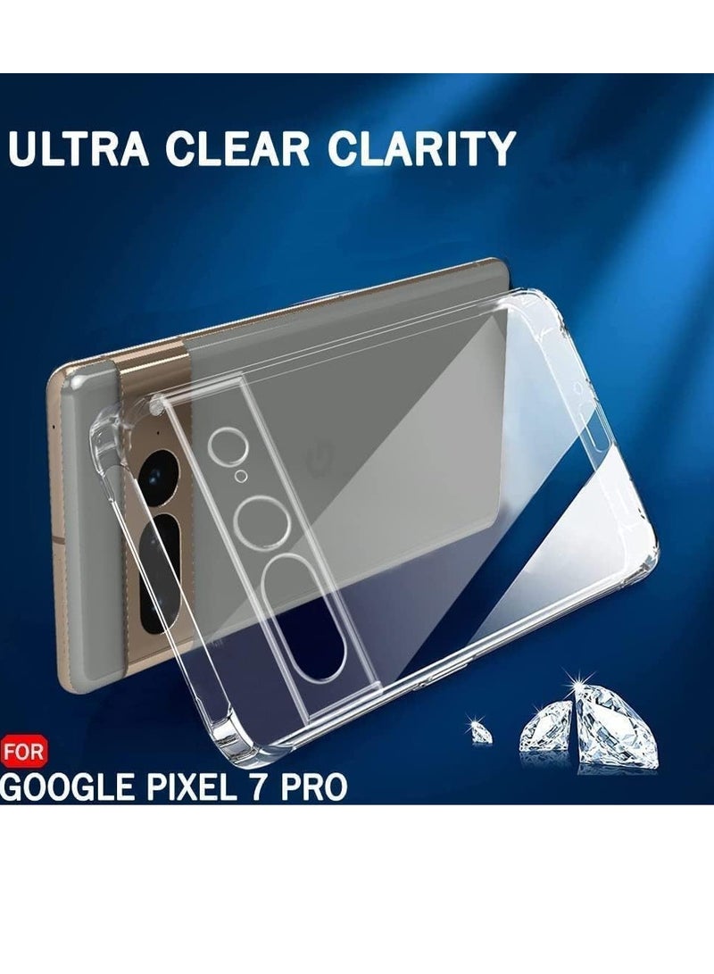 Case Compatible with Google Pixel 7 pro Case Crystal Clear Soft TPU Gel Case Flexible Silicone Anti-Scratch Camera Protection Transparent TPU Cover - Clear - Image 2