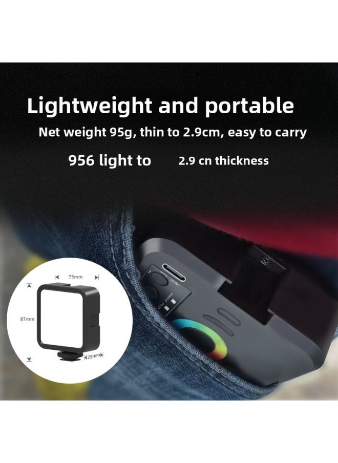 Generic - [Explosions] Support Labeling Live LED Portable Small Pocket Light Full Color RGB Photography Light-Specifications:W70 (full Color Rgb) + Clip - Image 1
