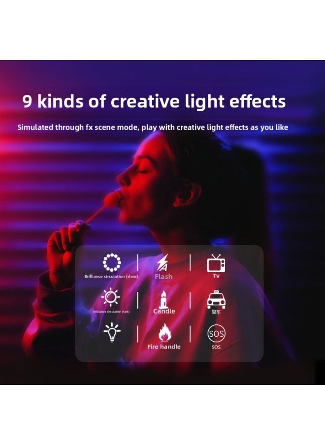 Generic - [Explosions] Support Labeling Live LED Portable Small Pocket Light Full Color RGB Photography Light-Specifications:W70 (full Color Rgb) + Clip - Image 1