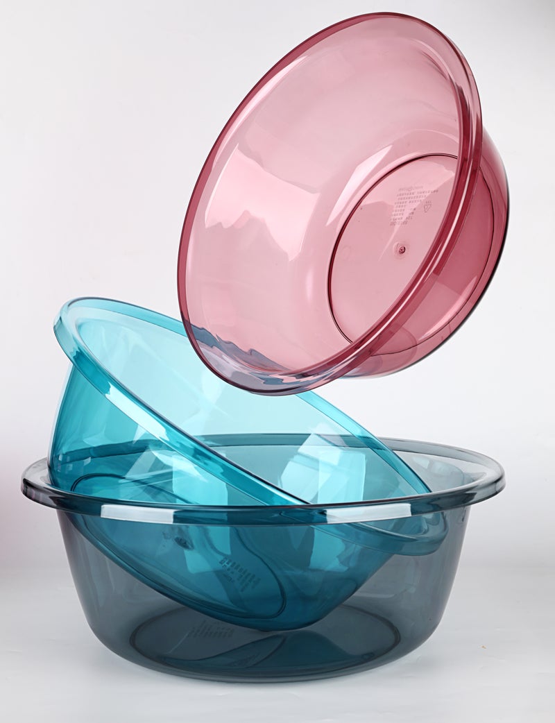 Premium Transparent Basin 32cm | Abrasion-Resistant, Shape-Retaining, High-Density PET with Smooth Edge (Random Color) - Image 2
