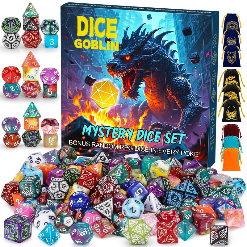 CiaraQ Polyhedral Dice Set DND Role Playing Dice for Dungeons and Dragons RPG Table Games Random Color 63pcs - Image 3