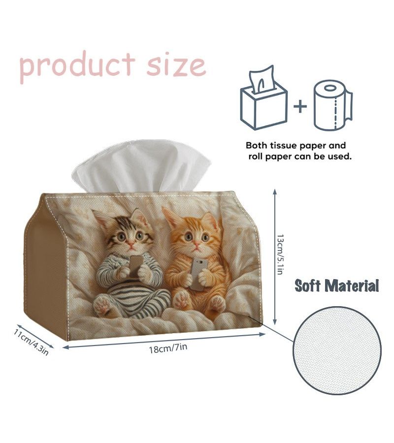 Cute Artistic Animals Decorative Tissue Box Kitten Cat 18cm Home Kitchen Bathroom - Image 3