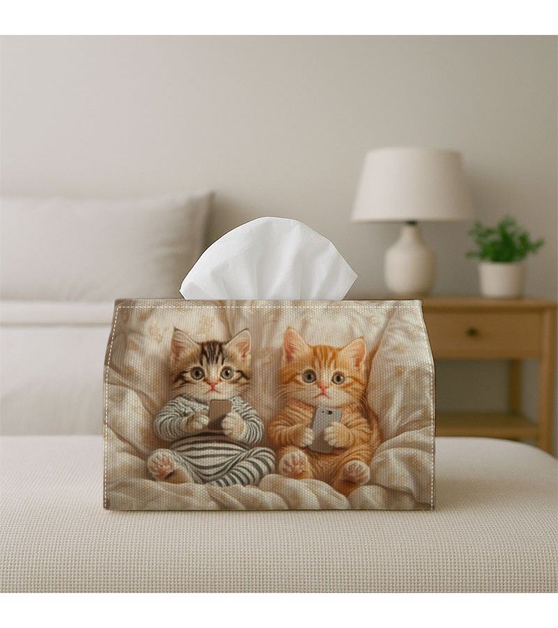 Cute Artistic Animals Decorative Tissue Box Kitten Cat 18cm Home Kitchen Bathroom - Image 5