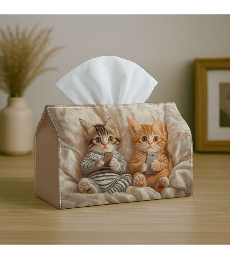 Cute Artistic Animals Decorative Tissue Box Kitten Cat 18cm Home Kitchen Bathroom - Image 4