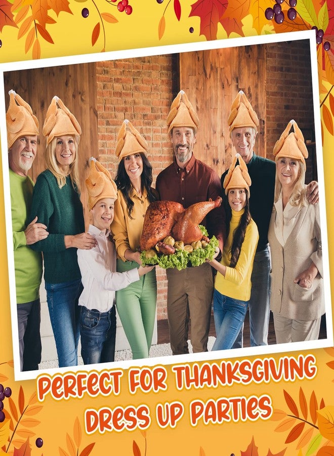Hanaive 10 Pieces Thanksgiving Turkey Hats Bulk Turkey Hats for Dress-up Party Plush Turkey Hat Party Supplies(Classic Style) - Image 3