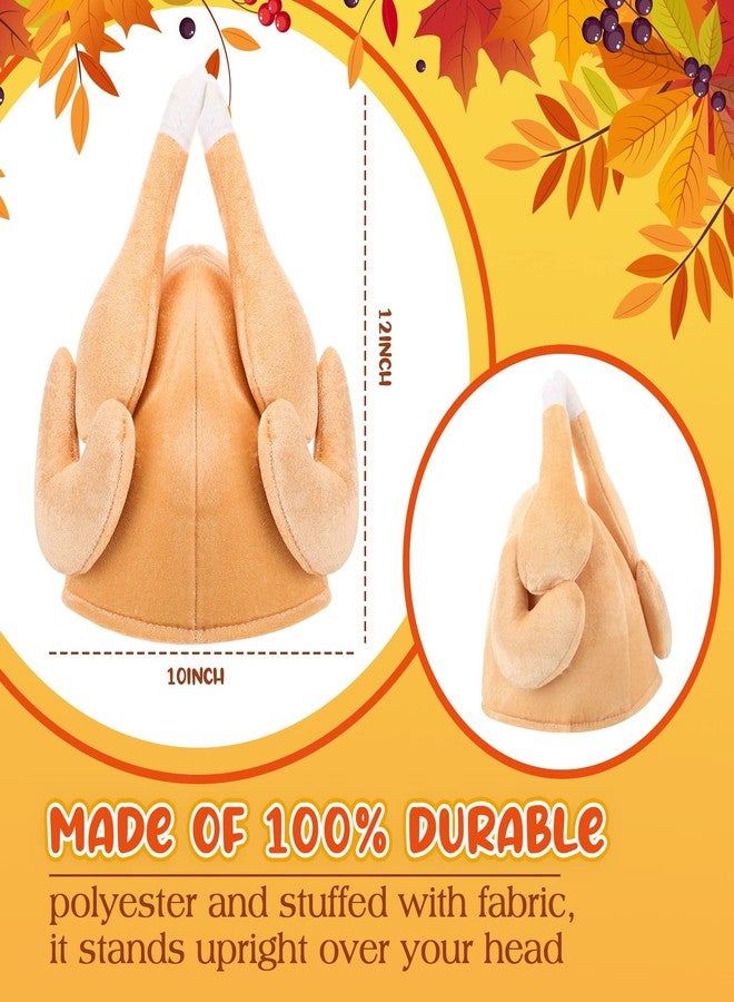 Hanaive 10 Pieces Thanksgiving Turkey Hats Bulk Turkey Hats for Dress-up Party Plush Turkey Hat Party Supplies(Classic Style) - Image 2