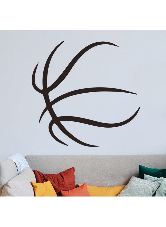 SUPERDANT Basketball Wall Stickers Wall Decor Basketball Lines Vinyl Wall Decals Sports Adhesive Sticker DIY Vinyl Art Decor for Bedroom Living Room Children's Room Kids Wall Decor 90x35cm - Image 1