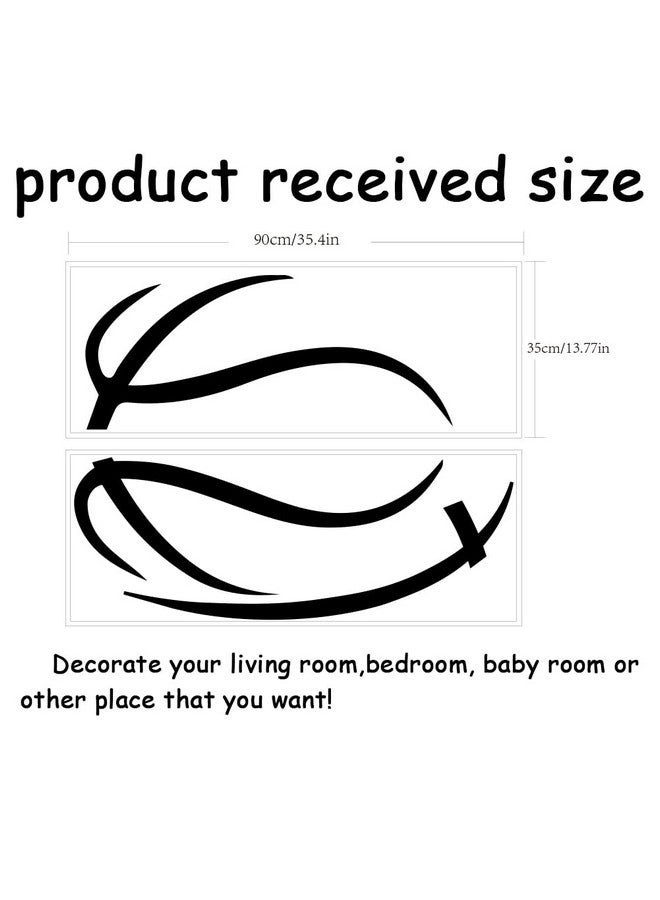 SUPERDANT Basketball Wall Stickers Wall Decor Basketball Lines Vinyl Wall Decals Sports Adhesive Sticker DIY Vinyl Art Decor for Bedroom Living Room Children's Room Kids Wall Decor 90x35cm - Image 2
