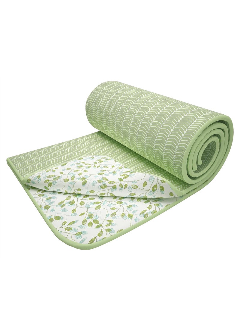 Story@Home Story@Home Dohar Double Bed | 100% Cotton Blanket | 150GSM Quilt | 225 x240 cm Reversible Dohar | Soft AC Dohar Double Bed | Olive Green & White Blanket | Abstract Design Duvet | Ideal for Gifting  - Image 4