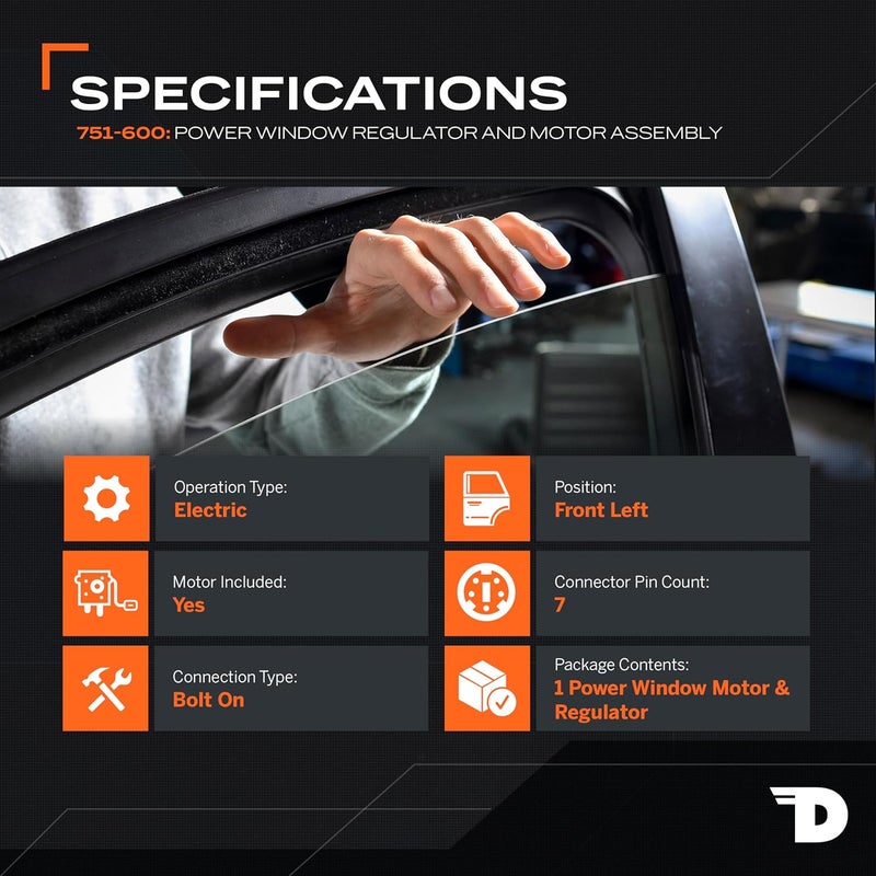 Dorman 751-600 Front Driver Side Power Window Motor and Regulator Assembly for Select Ford/Lincoln Models - Image 2