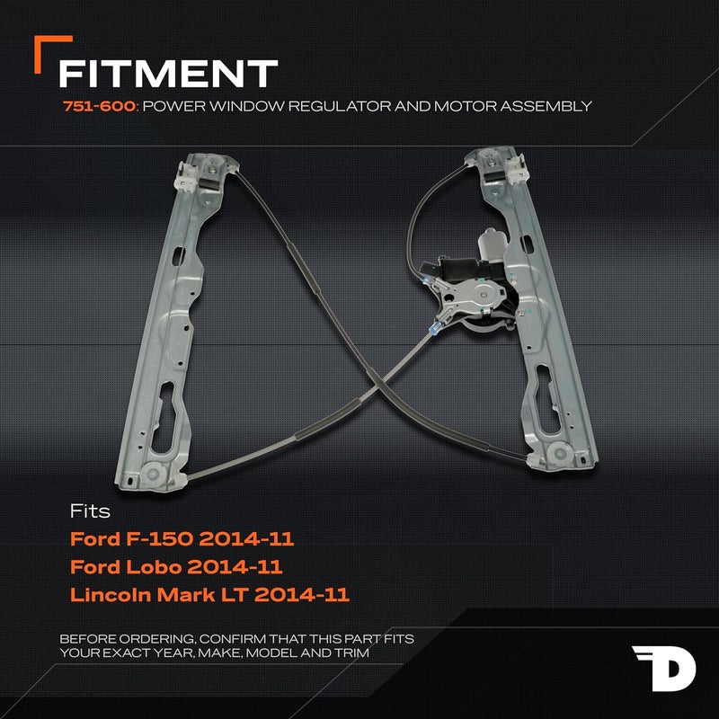 Dorman 751-600 Front Driver Side Power Window Motor and Regulator Assembly for Select Ford/Lincoln Models - Image 3