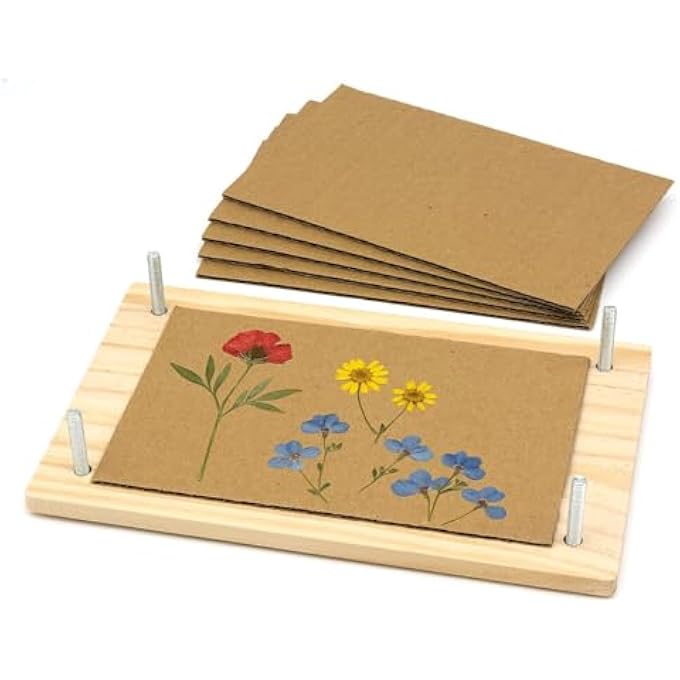 FLOWER PRESS KIT - WOODEN PRESSING DIY ARTS AND CRAFTS FOR ADULTS, KIDS, NATURE-LOVING CREATORS, FLORAL LEAF HERB BLOOM PRESSER GIFT 14.1 X 23CM - Image 3