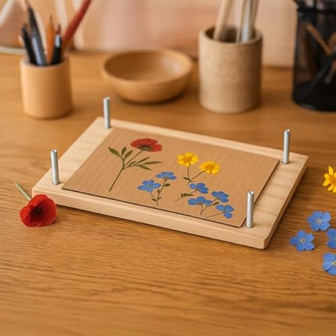 FLOWER PRESS KIT - WOODEN PRESSING DIY ARTS AND CRAFTS FOR ADULTS, KIDS, NATURE-LOVING CREATORS, FLORAL LEAF HERB BLOOM PRESSER GIFT 14.1 X 23CM - Image 4