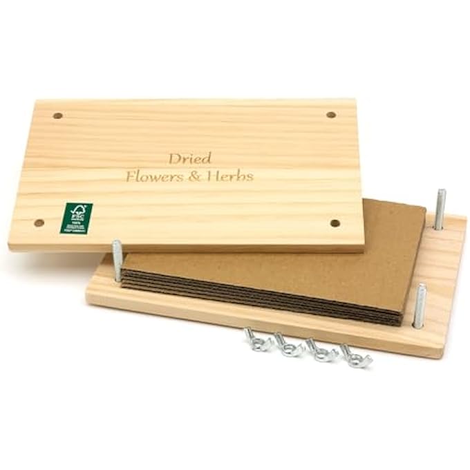 FLOWER PRESS KIT - WOODEN PRESSING DIY ARTS AND CRAFTS FOR ADULTS, KIDS, NATURE-LOVING CREATORS, FLORAL LEAF HERB BLOOM PRESSER GIFT 14.1 X 23CM - Image 2