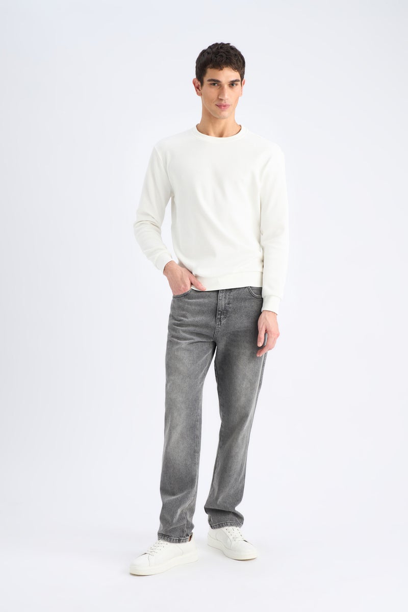 DeFacto Beige Man Regular Fit Long Sleeve Sweatshirt Casual - Image 2