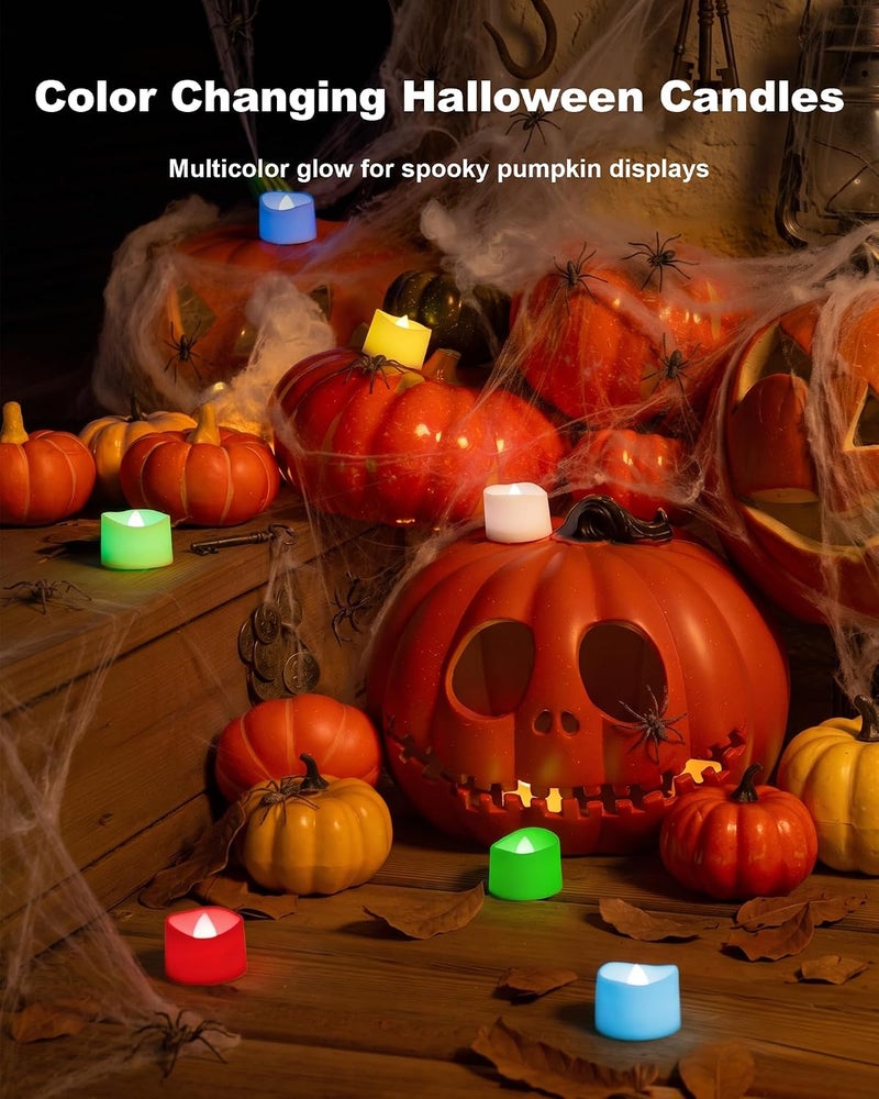 Homemory 24-Pack 7-Color Changing LED Tealight Candles - Battery Operated Fake Candles for Events and Decor - Image 3