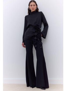Manuka Satin Wide Sleeve Tunic Black  - Image 1