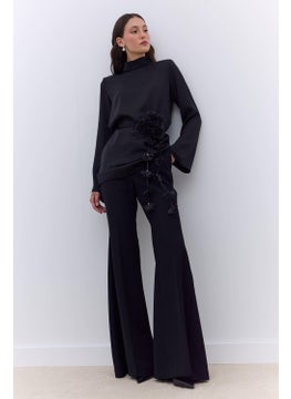 Manuka Satin Wide Sleeve Tunic Black  - Image 4