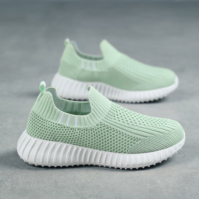 Boys' Slip-On Sports Shoes Single Mesh Breathable Medium And Large Children'S Girls' Lightweight Soft-Soled Children'S Running Shoes - Image 3