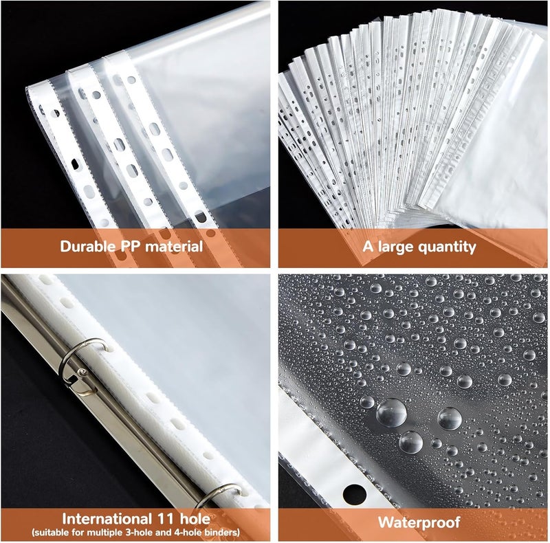 Gilprop 500 Pack of 8.5x14 Inch Heavyweight Clear Sheet Protectors Page Protectors Plastic Protector Sheets with White Edge Plastic Legal Paper Sleeves for Binders Documents Photos - Image 3