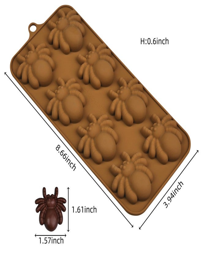 EDUEE Spider Chocolate Molds Halloween Silicone Molds 2pcs for Candy, Ice Cube, Soap, Cupcake Decoration - Image 2