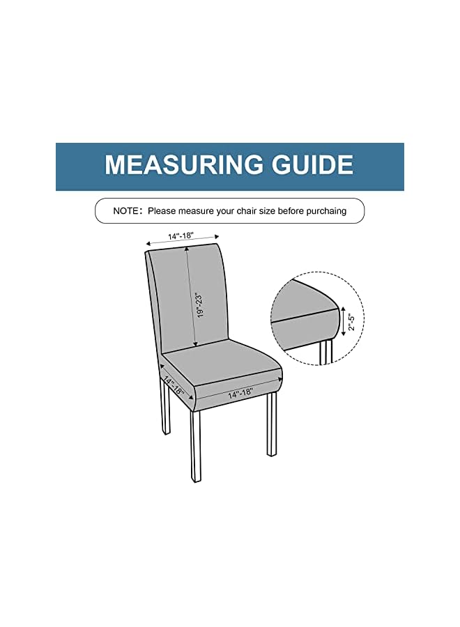 Zaboon أغطية كراسي مقاومة للماء لغرفة الطعام، أغطية كراسي طعام من قماش الجاكار المرن، واقي كرسي قابل للإزالة والغسل للمطبخ والفندق والمطعم، (6 قطع، بيج-أصفر) - Image 4