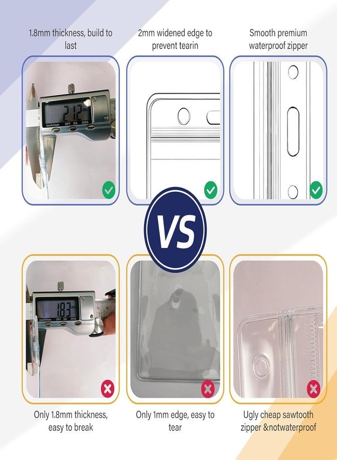 HCS Transparent and Clear Plastic for PVC ID Card Badge Holder, Vertical Style with Zip Lock Seal | Waterproof with Extra Thickness for Office, Schools and Colleges ((Vertical - Pack of 50)) - Image 2