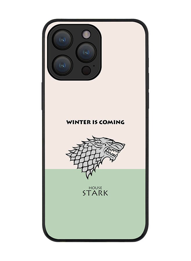 Stylizedd Cover for iPhone 15 Pro Case Rugged Black Slim fit Soft Flexible Anti Drop TPU Gel Thin Protective Phone Cases - GOT House Stark  - Image 1