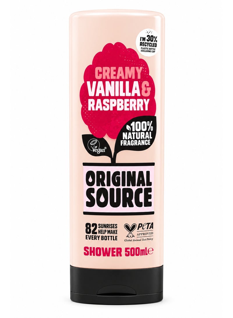 Original Source CREAMY VANILLA & RASPBERRY SHOWER GEL 500mL - Image 1