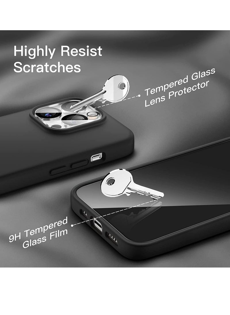 ELTRAZONE - 3 in 1 Silicone Case for iPhone 14 Pro Max 6.7-Inch, with 2-Pack Screen Protector and 2-Pack Camera Lens Protector, Full Coverage Tempered Glass Film - Image 1