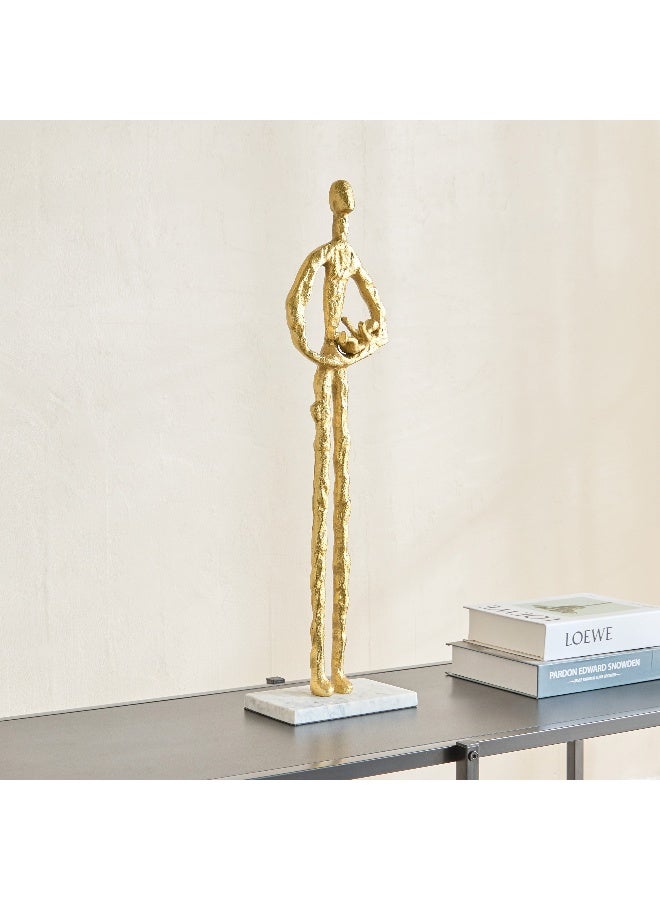 Home Box زخرفة زخرفية من الألمنيوم للأم والطفل باللون الذهبي - Image 1