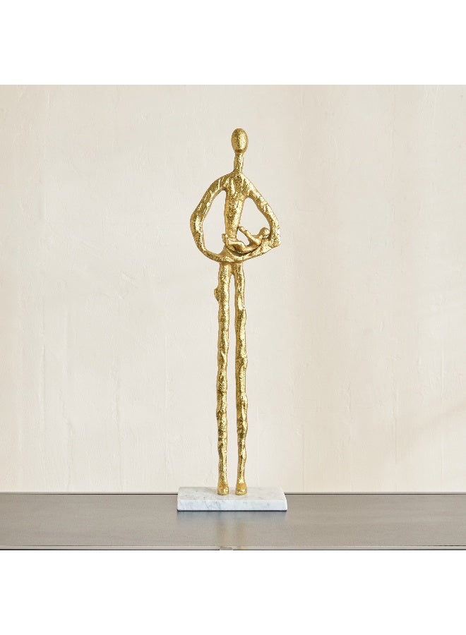 Home Box زخرفة زخرفية من الألمنيوم للأم والطفل باللون الذهبي - Image 2