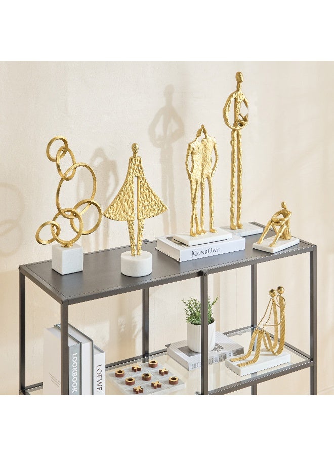 Home Box زخرفة زخرفية من الألمنيوم للأم والطفل باللون الذهبي - Image 5