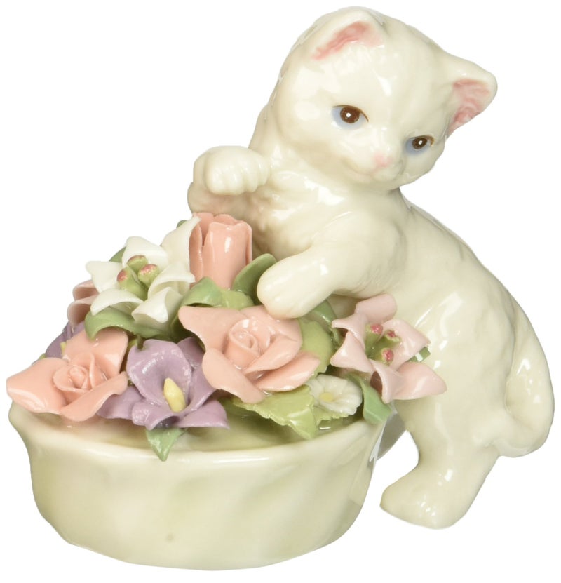 Cosmos 96475 Fine Porcelain Kitten on Flower Pot Figurine 3Inch