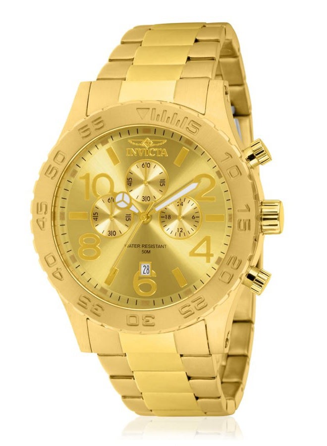 Invicta Men's 1270 Specialty Chronograph Gold Dial 18k Gold Ion-Plated Stainless Steel Watch - Image 1