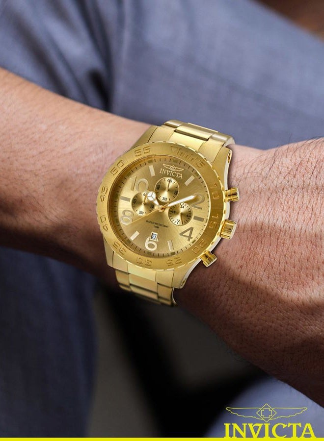Invicta Men's 1270 Specialty Chronograph Gold Dial 18k Gold Ion-Plated Stainless Steel Watch - Image 2