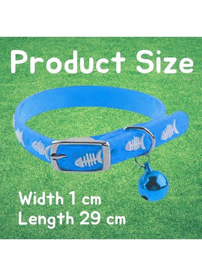 Western Era Multicolored Adjustable Rubber Silicone Cat Collar|Stylish Training Fusion|Redefining Feline Style|Rubber Cat Collar In A Vibrant Hue Silicone Cat Collar With Bell (Blue) - Image 4
