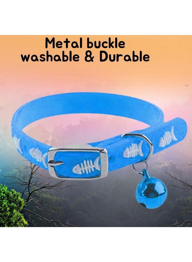 Western Era Multicolored Adjustable Rubber Silicone Cat Collar|Stylish Training Fusion|Redefining Feline Style|Rubber Cat Collar In A Vibrant Hue Silicone Cat Collar With Bell (Blue) - Image 5
