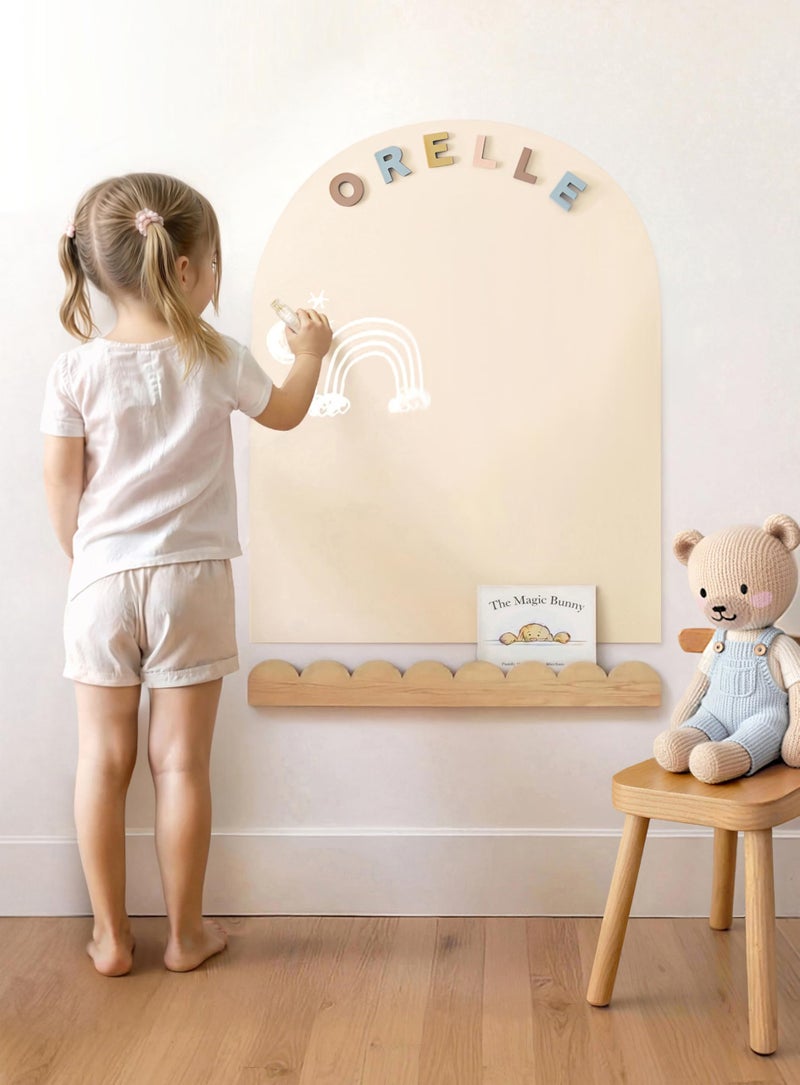 Orelle MagicWall Magnetic Arch Wall Decal Repositionable RenterFriendly Peel Stick Magnetic Wall Decal Chalkboard Playroom Essentials Midi 20 x 26 Cream - Image 2