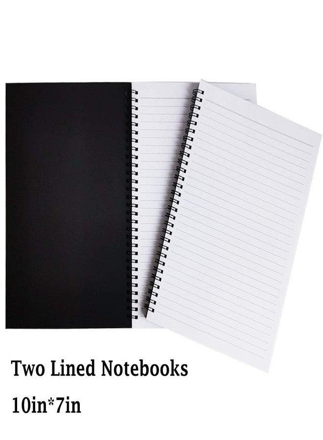 TWINKLE Spiral Notebooks, Ruled Notebooks, Thick Paper, 60 Sheets, 10" X7”, 2 Pack (Black, Line) - Image 2